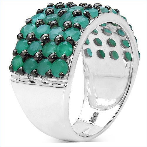 2.99 Carat Genuine Emerald .925 Sterling Silver Ring on sale at MyriadMart