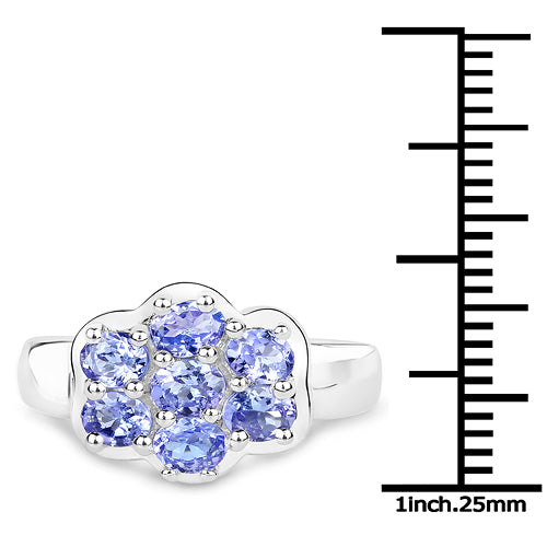 1.19 Carat Genuine Tanzanite .925 Sterling Silver Ring on sale at MyriadMart