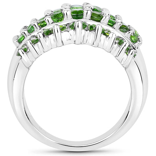 2.48 Carat Genuine Chrome Diopside .925 Sterling Silver Ring on sale at MyriadMart