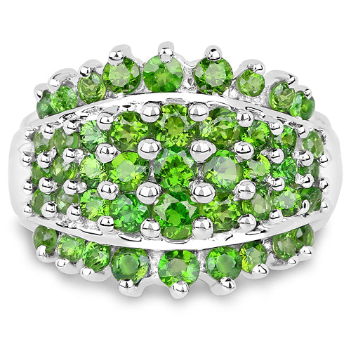 2.48 Carat Genuine Chrome Diopside .925 Sterling Silver Ring on sale at MyriadMart