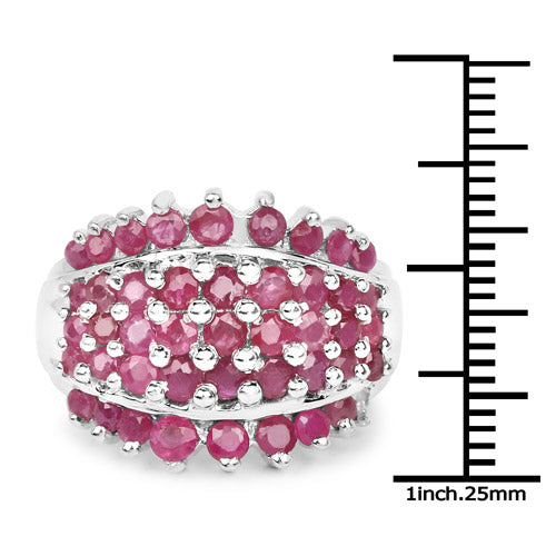 2.70 Carat Genuine Ruby .925 Sterling Silver Ring on sale at MyriadMart