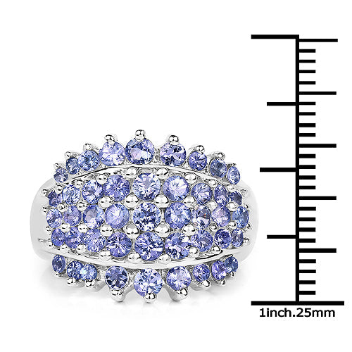 2.35 Carat Genuine Tanzanite .925 Sterling Silver Ring on sale at MyriadMart