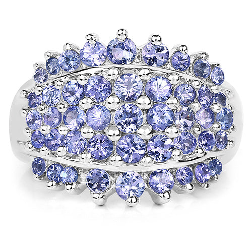 2.35 Carat Genuine Tanzanite .925 Sterling Silver Ring on sale at MyriadMart
