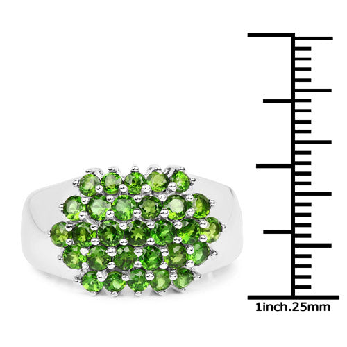 1.93 Carat Genuine Chrome Diopside .925 Sterling Silver Ring on sale at MyriadMart