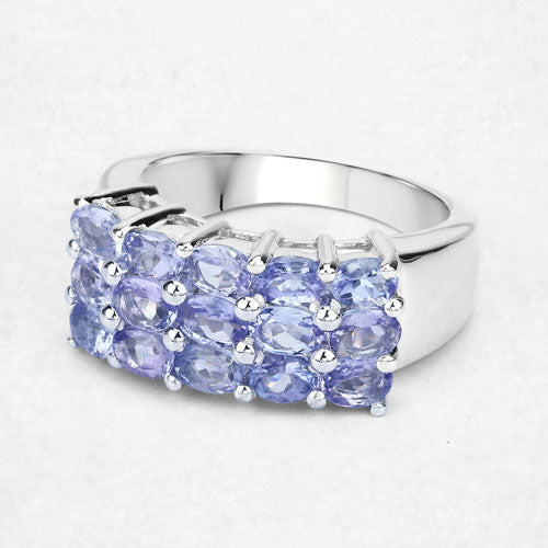 2.55 Carat Genuine Tanzanite .925 Sterling Silver Ring on sale at MyriadMart