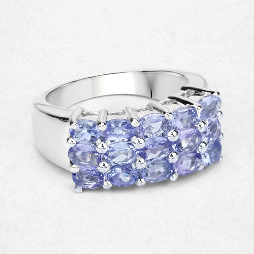 2.55 Carat Genuine Tanzanite .925 Sterling Silver Ring on sale at MyriadMart