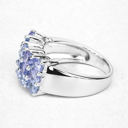 2.55 Carat Genuine Tanzanite .925 Sterling Silver Ring on sale at MyriadMart