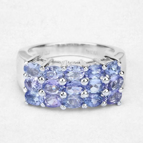 2.55 Carat Genuine Tanzanite .925 Sterling Silver Ring on sale at MyriadMart
