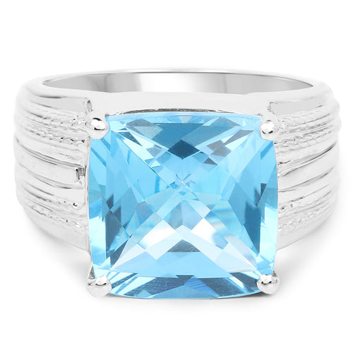 7.50 Carat Genuine Swiss Blue Topaz .925 Sterling Silver Ring on sale at MyriadMart