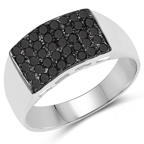 0.43 Carat Genuine Black Diamond .925 Sterling Silver Ring on sale at MyriadMart