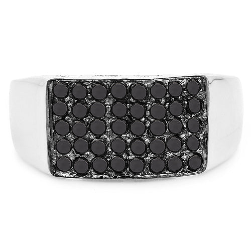0.43 Carat Genuine Black Diamond .925 Sterling Silver Ring on sale at MyriadMart