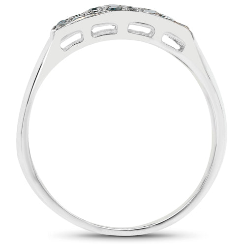 0.48 Carat Genuine Blue Diamond .925 Sterling Silver Ring on sale at MyriadMart