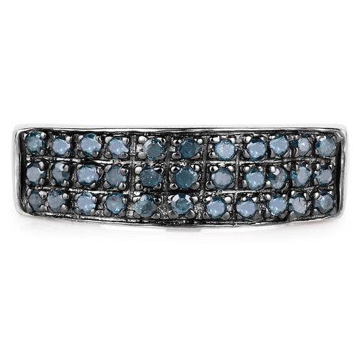 0.40 Carat Genuine Blue Diamond .925 Sterling Silver Ring on sale at MyriadMart
