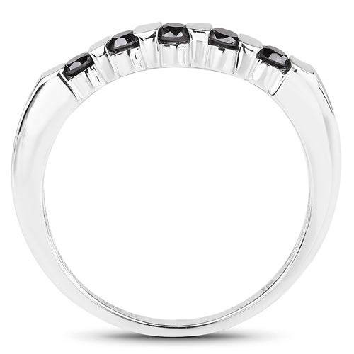 0.50 Carat Genuine Black Diamond .925 Sterling Silver Ring on sale at MyriadMart