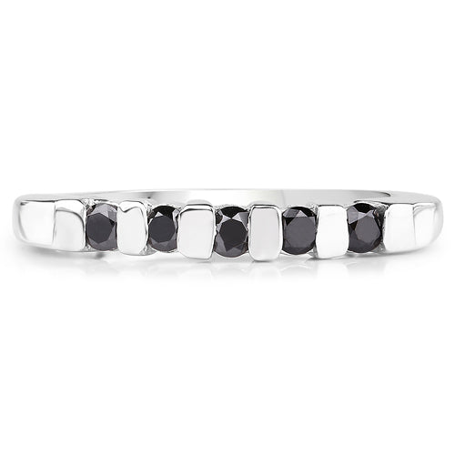0.50 Carat Genuine Black Diamond .925 Sterling Silver Ring on sale at MyriadMart