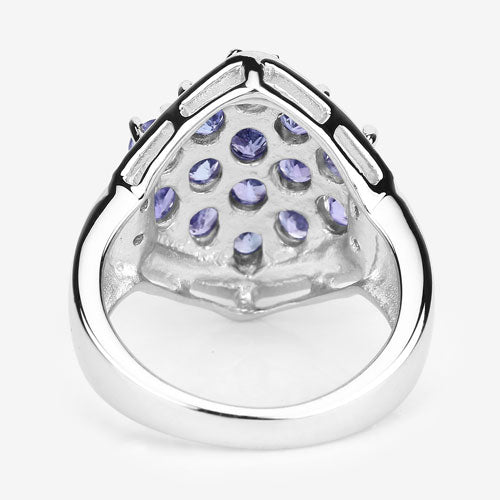 2.41 Carat Genuine Tanzanite and White Topaz .925 Sterling Silver Ring on sale at MyriadMart
