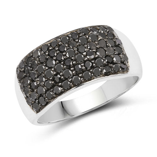 1.21 Carat Genuine Black Diamond .925 Sterling Silver Ring on sale at MyriadMart