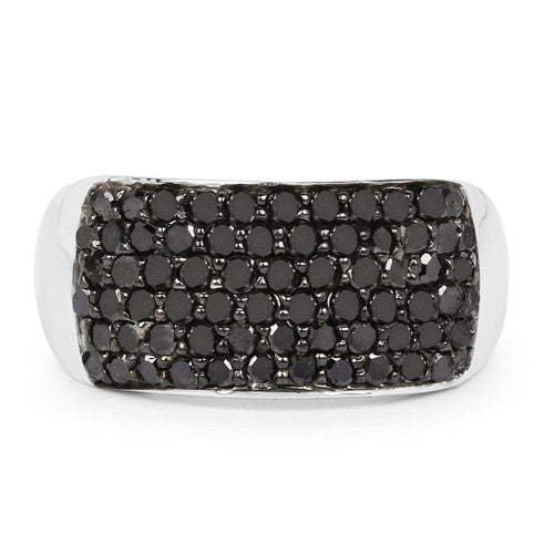 1.21 Carat Genuine Black Diamond .925 Sterling Silver Ring on sale at MyriadMart