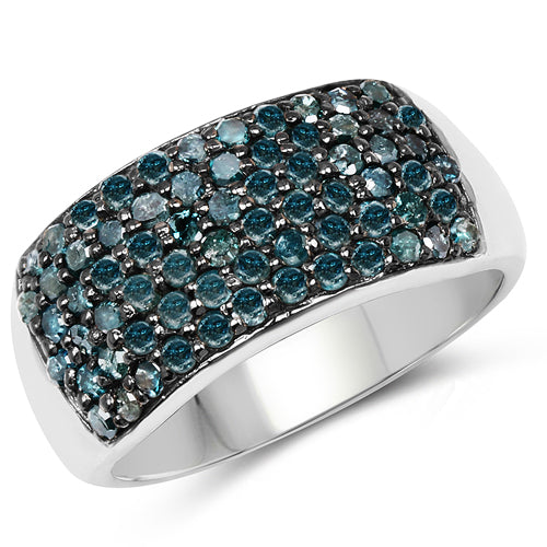 1.17 Carat Genuine Blue Diamond .925 Sterling Silver Ring on sale at MyriadMart