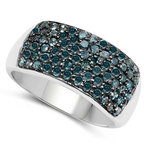 1.17 Carat Genuine Blue Diamond .925 Sterling Silver Ring on sale at MyriadMart