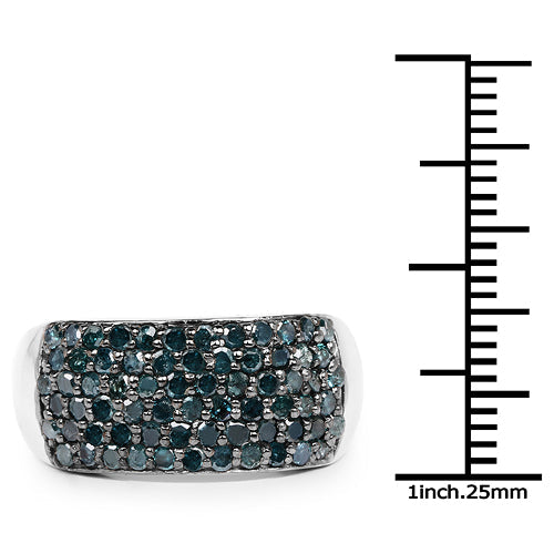 1.17 Carat Genuine Blue Diamond .925 Sterling Silver Ring on sale at MyriadMart