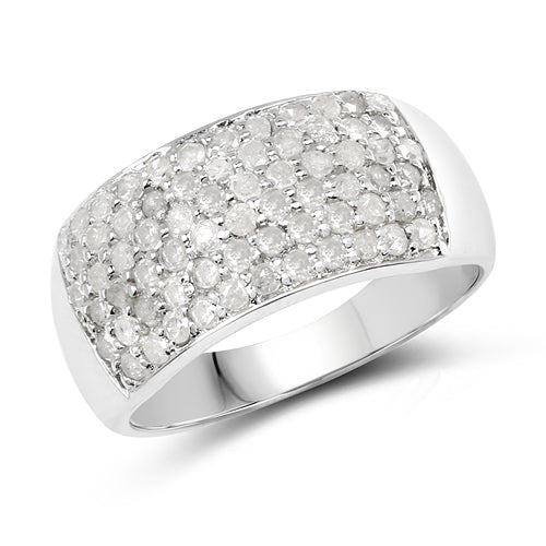1.21 Carat Genuine White Diamond .925 Sterling Silver Ring on sale at MyriadMart