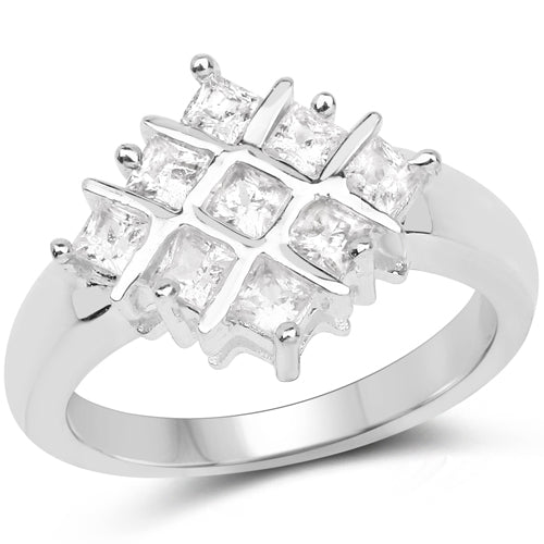 1.08 Carat Genuine White Sapphire .925 Sterling Silver Ring on sale at MyriadMart