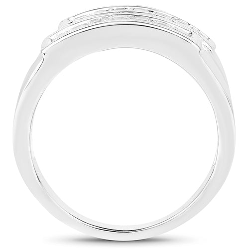0.70 Carat Genuine White Sapphire .925 Sterling Silver Ring on sale at MyriadMart