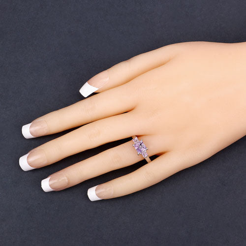 0.96 Carat Genuine Pink Sapphire .925 Sterling Silver Ring on sale at MyriadMart