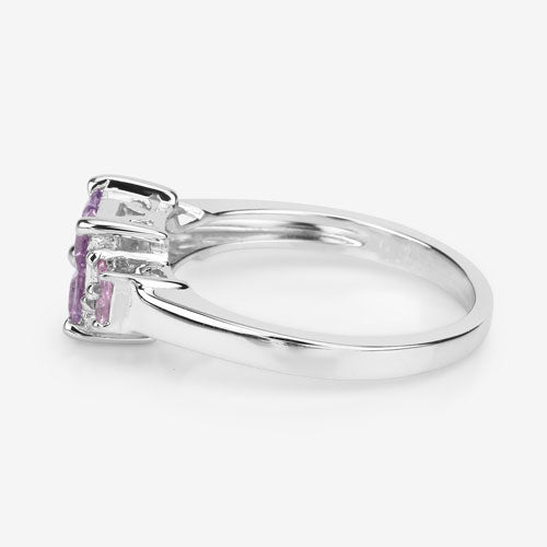 0.96 Carat Genuine Pink Sapphire .925 Sterling Silver Ring on sale at MyriadMart