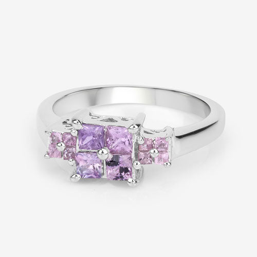 0.96 Carat Genuine Pink Sapphire .925 Sterling Silver Ring on sale at MyriadMart