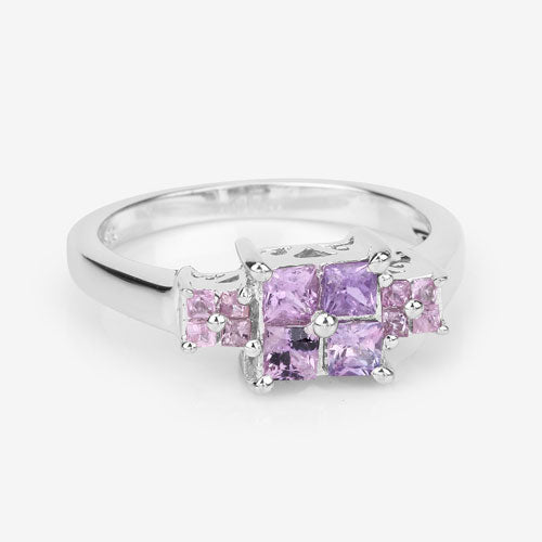 0.96 Carat Genuine Pink Sapphire .925 Sterling Silver Ring on sale at MyriadMart