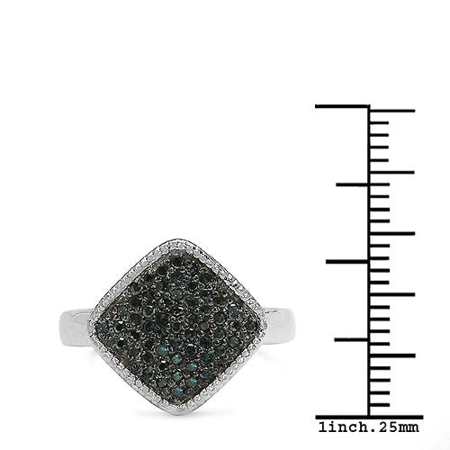 0.28 Carat Genuine Blue Diamond .925 Sterling Silver Ring on sale at MyriadMart