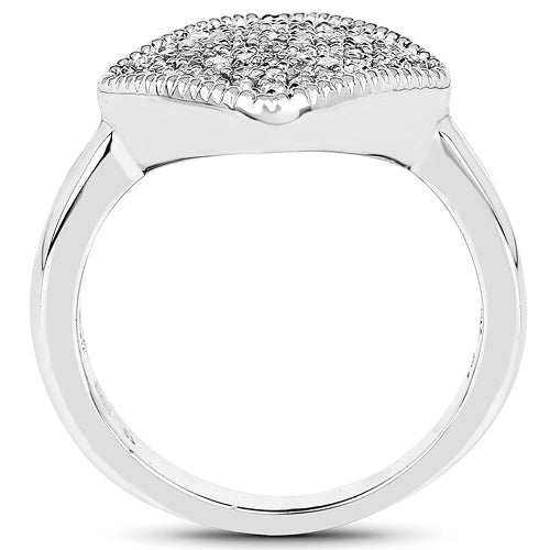 0.23 Carat Genuine White Diamond .925 Sterling Silver Ring on sale at MyriadMart