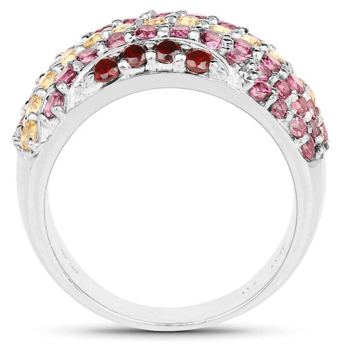 2.35 Carat Genuine Multi Stone .925 Sterling Silver Ring on sale at MyriadMart