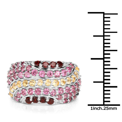 2.35 Carat Genuine Multi Stone .925 Sterling Silver Ring on sale at MyriadMart