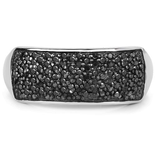 0.43 Carat Genuine Black Diamond .925 Sterling Silver Ring on sale at MyriadMart