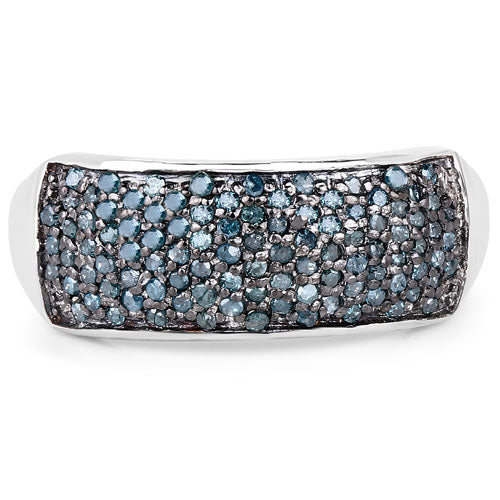 0.42 Carat Genuine Blue Diamond .925 Sterling Silver Ring on sale at MyriadMart