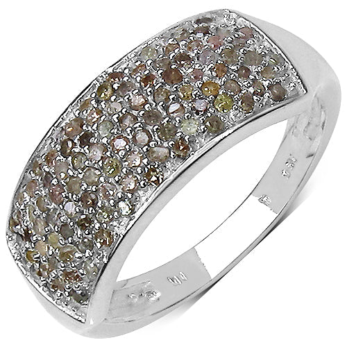 0.42 Carat Genuine White Diamond .925 Sterling Silver Ring on sale at MyriadMart