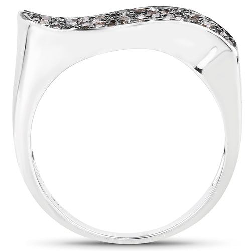 0.21 Carat Genuine Champagne Diamond .925 Sterling Silver Ring on sale at MyriadMart