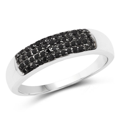 0.22 Carat Genuine Black Diamond .925 Sterling Silver Ring on sale at MyriadMart