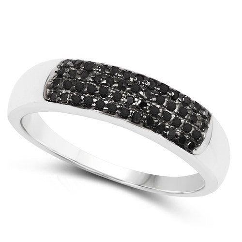 0.22 Carat Genuine Black Diamond .925 Sterling Silver Ring on sale at MyriadMart