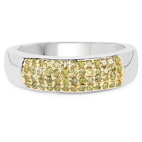 0.22 Carat Genuine Yellow Diamond .925 Sterling Silver Ring on sale at MyriadMart