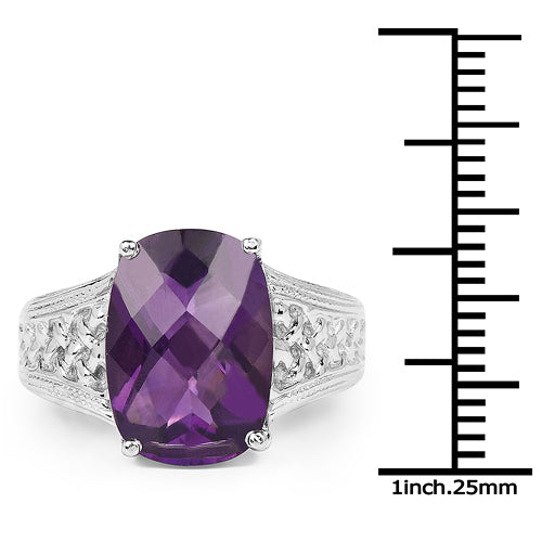 6.50 Carat Genuine Amethyst .925 Sterling Silver Ring on sale at MyriadMart