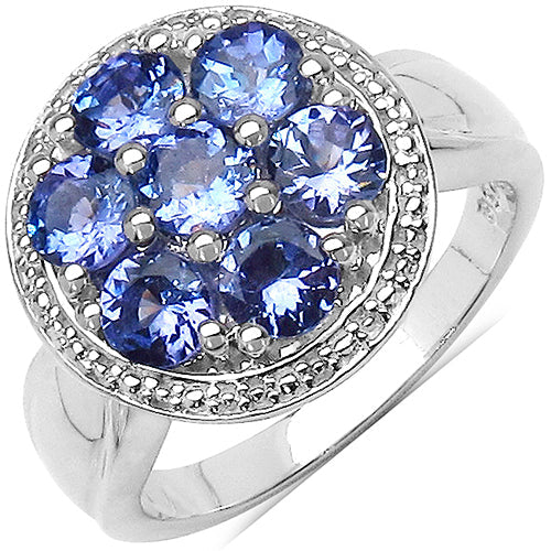 1.61 Carat Genuine Tanzanite .925 Sterling Silver Ring on sale at MyriadMart
