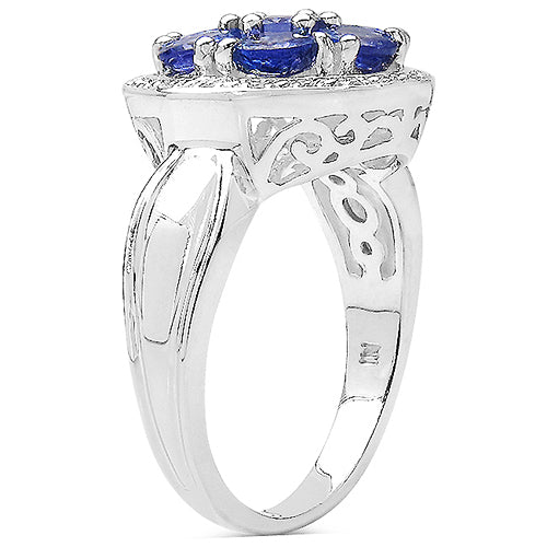 1.61 Carat Genuine Tanzanite .925 Sterling Silver Ring on sale at MyriadMart