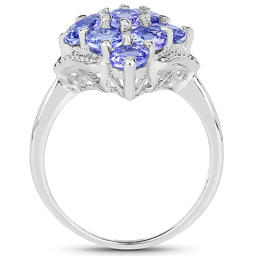 2.07 Carat Genuine Tanzanite .925 Sterling Silver Ring on sale at MyriadMart