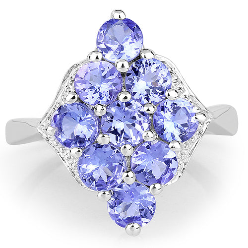 2.07 Carat Genuine Tanzanite .925 Sterling Silver Ring on sale at MyriadMart