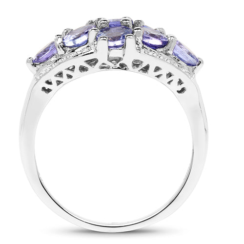 2.07 Carat Genuine Tanzanite .925 Sterling Silver Ring on sale at MyriadMart