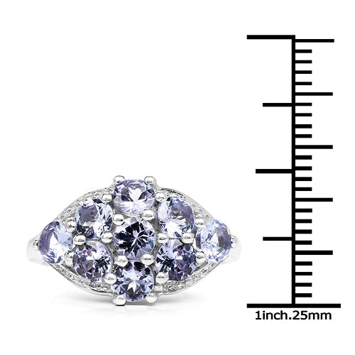 2.07 Carat Genuine Tanzanite .925 Sterling Silver Ring on sale at MyriadMart